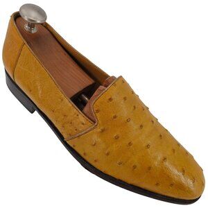 Exotic Ostrich Dress Shoes Mens 11.5 Paco Lui Lau by Cortina Buttercup Loafers